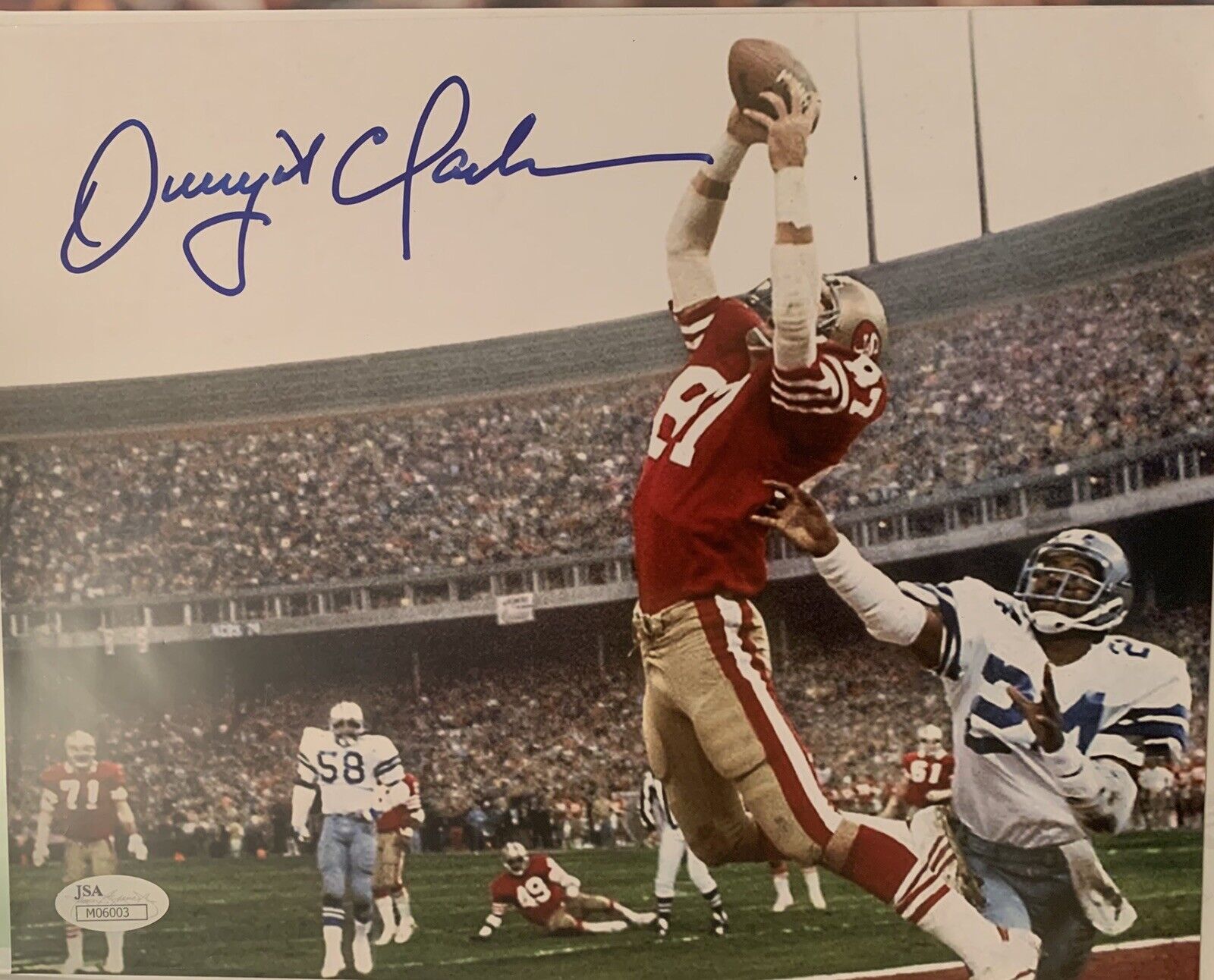 Dwight Clark Signed Auto 8x10 Photo Poster painting Of Magazine Niners Pic JSA Coa