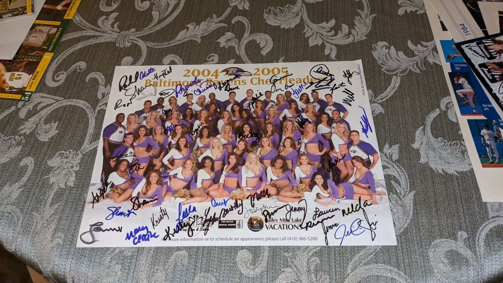 2004-05 Baltimore Ravens Cheerleaders 9 x 12 Photo Poster painting Signed by 40 Plus OUR COA