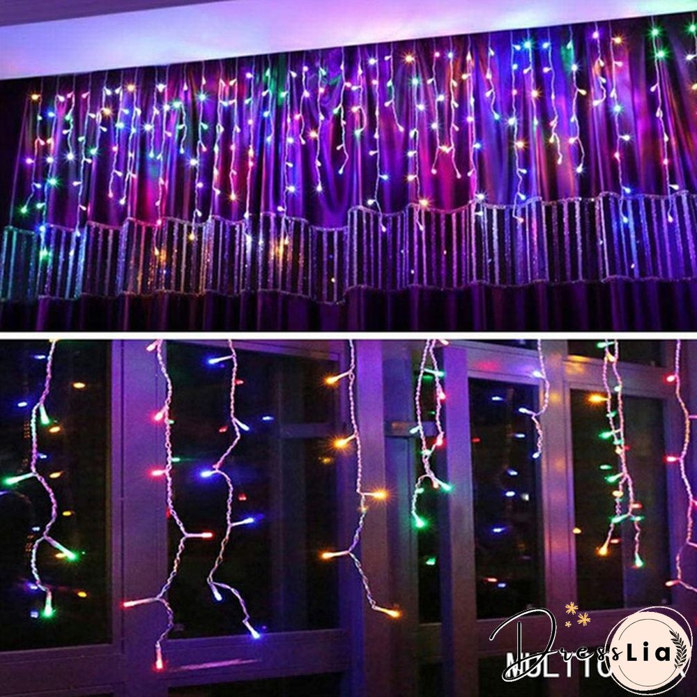5M Christmas LED Curtain Icicle String Lights Droop 0.4-0.6m AC 110V/220V Garden Street Outdoor Decorative Holiday Light