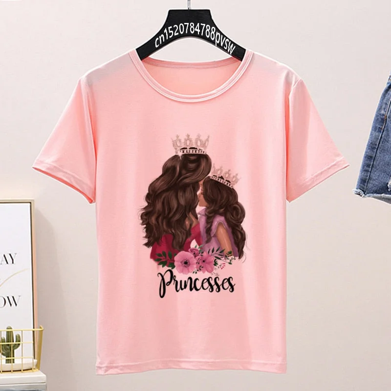 Family Matching Mam and Me Pink T-shirt Mother Daughter Tshirt Mommy And Me Shirt Set Vacation Shirt Set Mother's Day Drop Ship