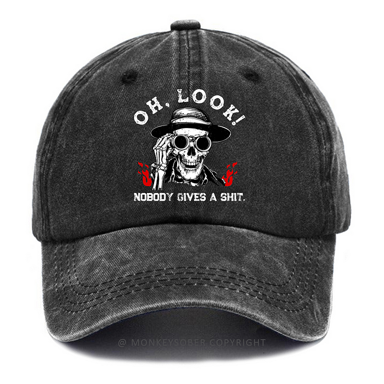 Personalized "Oh Look Nobody Gives A Shit" Custom Washed Baseball Caps