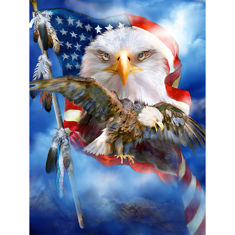 

(Multi-Size) Flag Eagle - Round/Square Drill Diamond Painting - 30*40CM, Round diamond 30*40cm, 501 Original