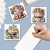 6Pcs Diamond Painting Cake Diamond Painting Greeting Card for Adults Beginners