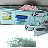 Da by Car Sun Visor Organier Truck SUV Sun Visor Storage Pocket PU Leather Pouch Holder with Multi-Pocket Double Zipper Net Pocket, for Cards Pens Sunglasses Document Newest 