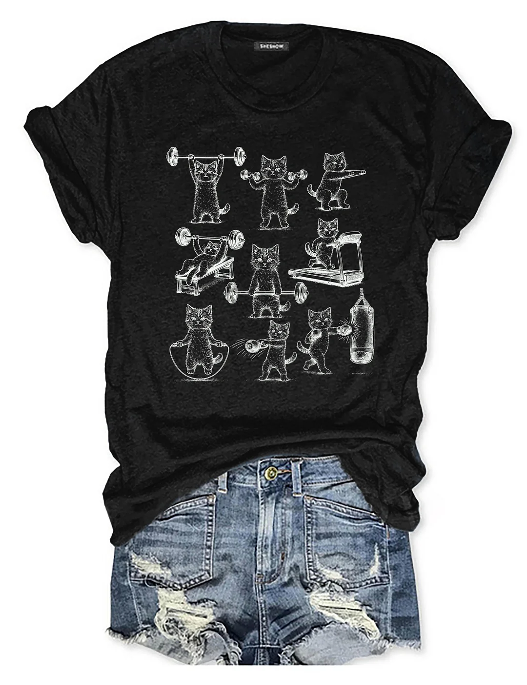 Funny Cats Gym T-shirt