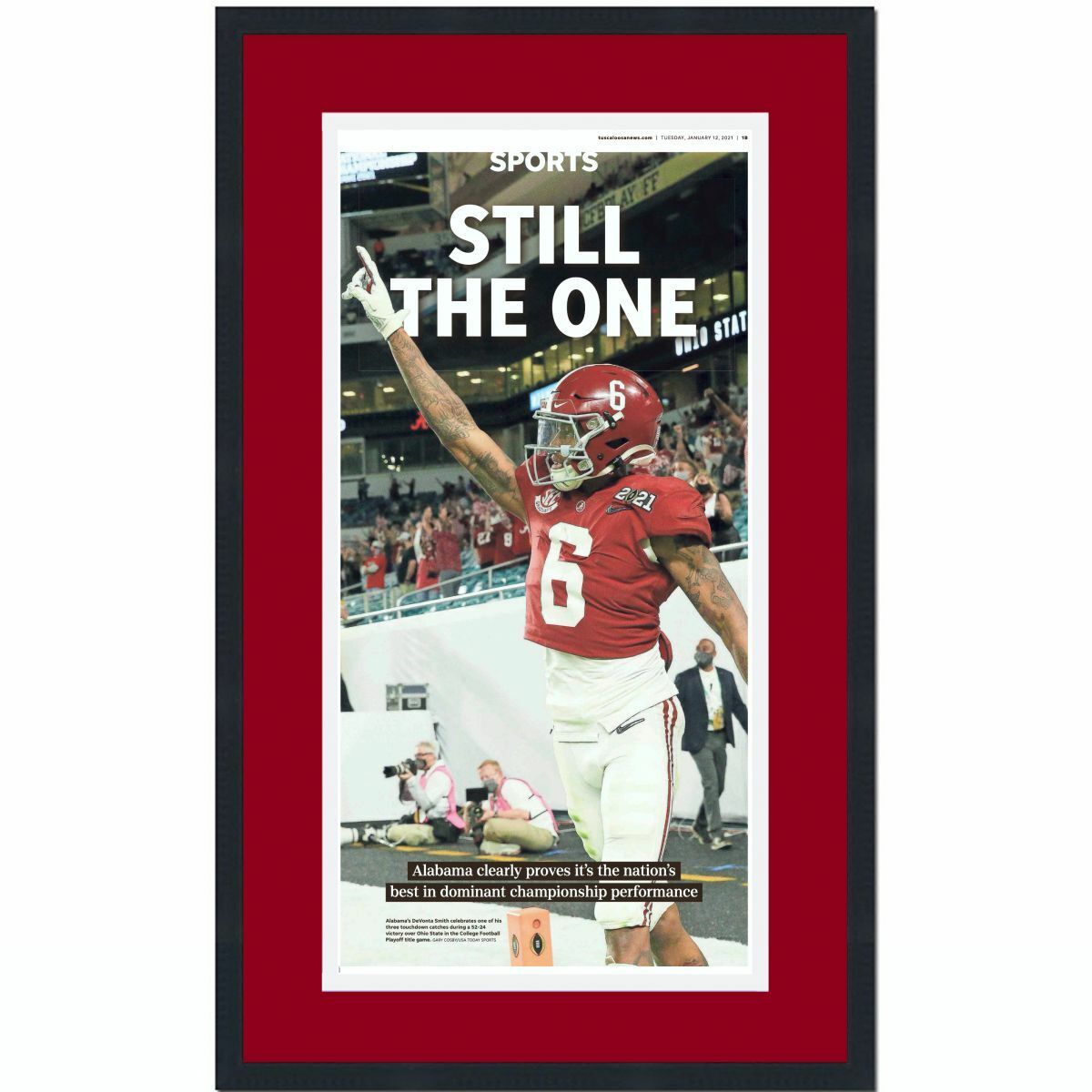 Framed Tuscaloosa News Alabama 2020 Champions Newspaper Cover 17x27 Photo Poster painting V2