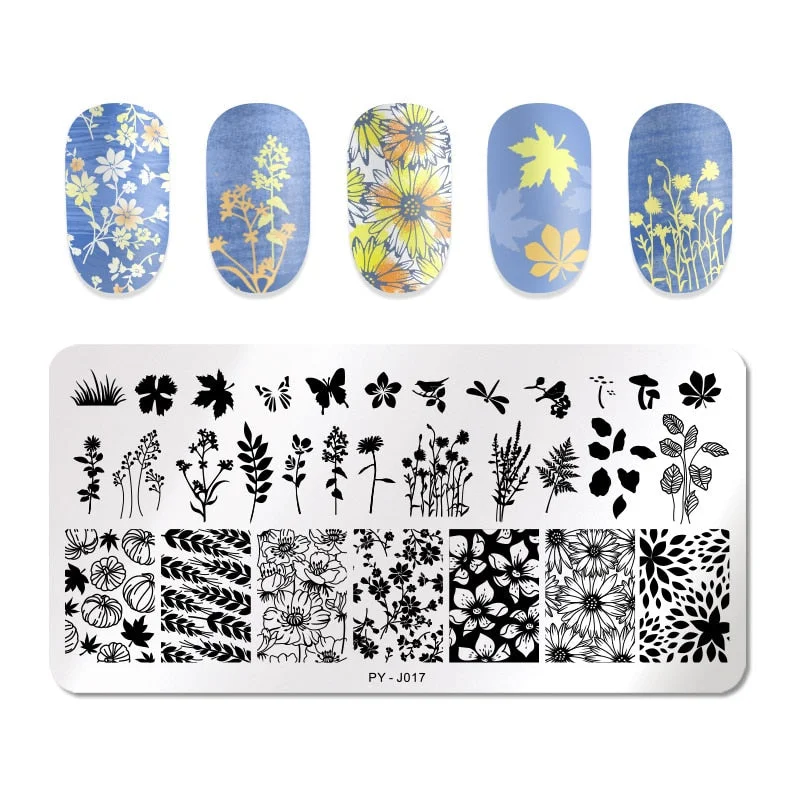 PICT You Valentine's Day Nail Stamping Plates Love idea nail Art Plate Stainless Steel Nail Design Stamp Plate Stencil Tools-Nail Inspo
