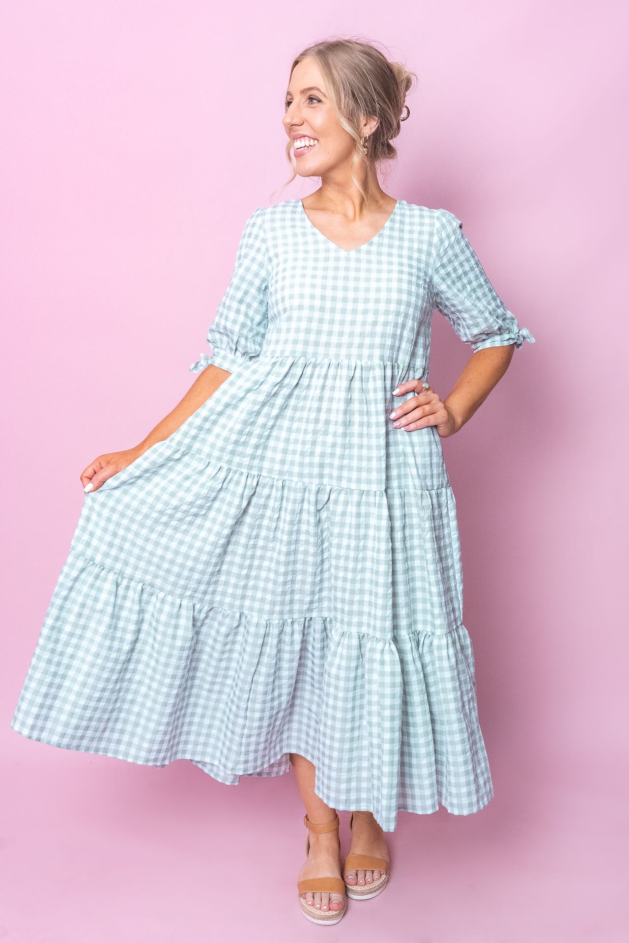 Romy Midi Dress in Sage