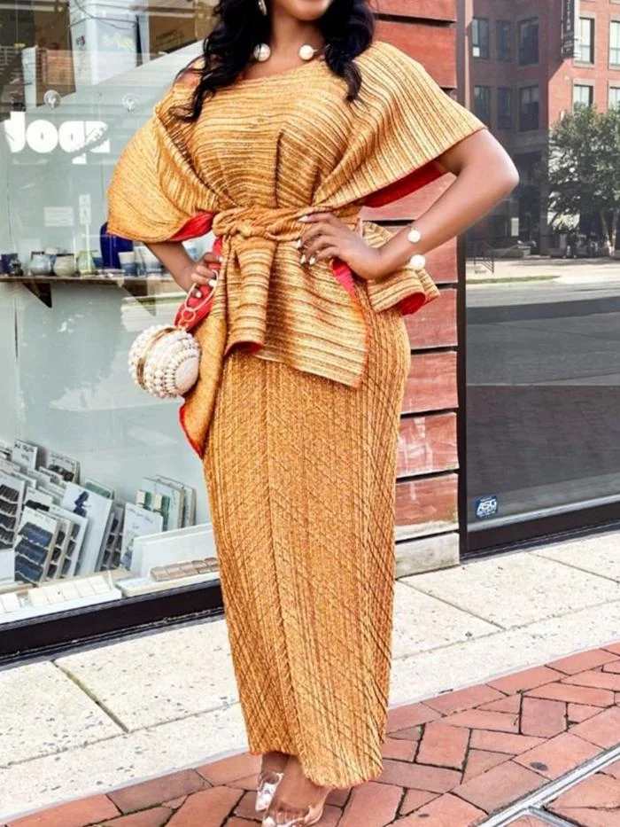 Two-piece Fashion Short-sleeved Suit Skirt