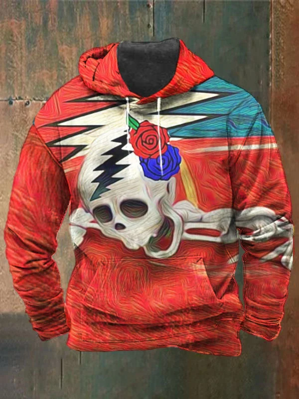 Unisex Skull Print Heavyweight Hoodies