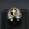 1pc 316L Stainless Steel Prayer Hand Cross Ring For Men, Party Jewelry