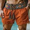 Men's Ethnic Bohemian Casual Holiday Linen Shorts by Inlyline