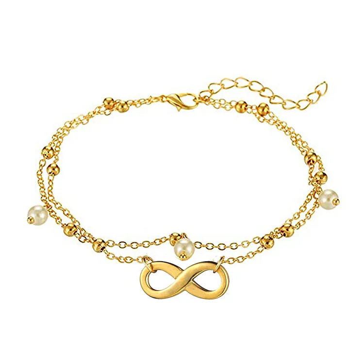 Infinity And Pearl Layer Anklet