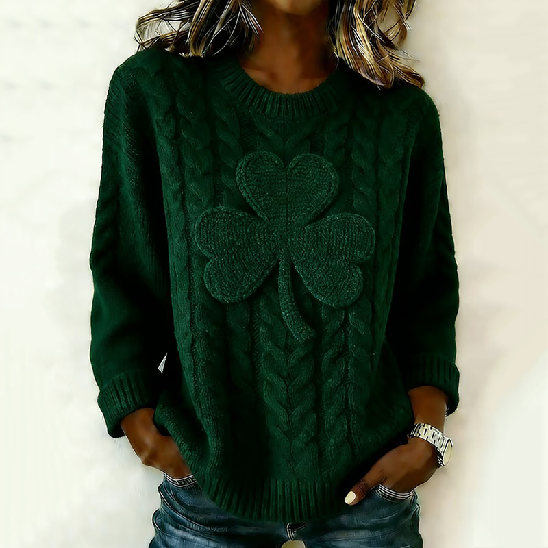 Women's St. Patrick's Day With Clover Printed Knit Top wearshes