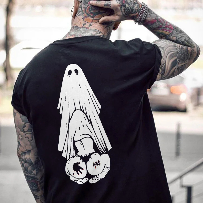 Ghosts And Buttocks Printed Men's T-shirt -  