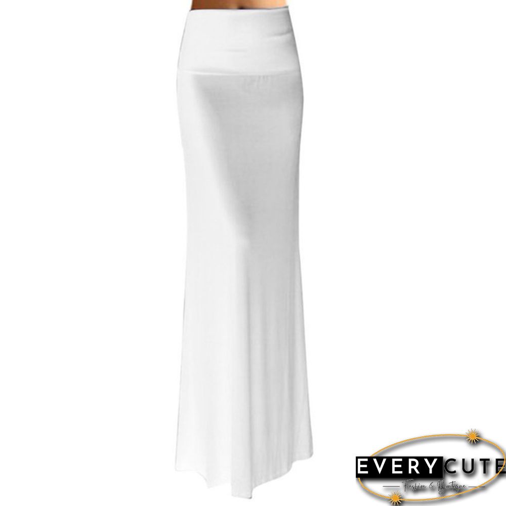Women Summer Stretchy High Waist Skirt Bodycon Long Maxi Beach Skirt Casual