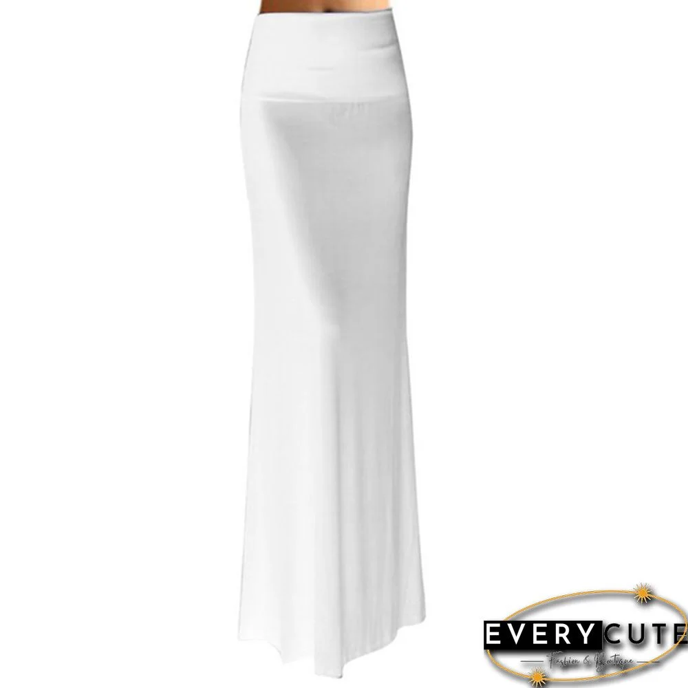 Women Summer Stretchy High Waist Skirt Bodycon Long Maxi Beach Skirt Casual