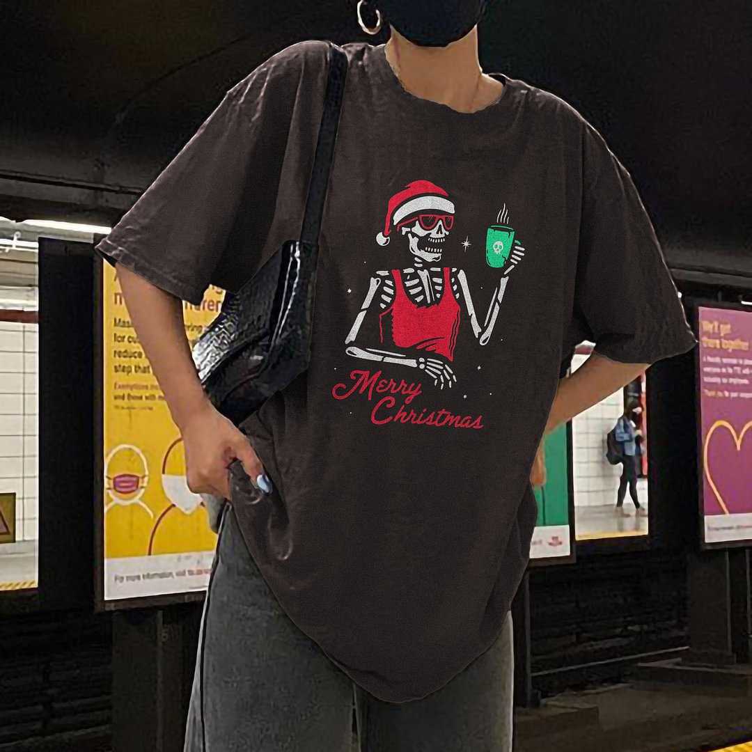 Minnieskull Merry Christmas Skull T-shirt - Minnieskull
