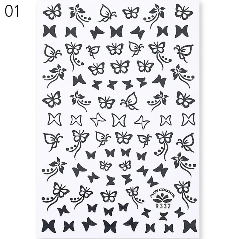 2021 Hot 3D Nail Sticker Paper Butterfly Pattern Transfer Beautiful Decals Decoration Nail Art Wraps DIY Design Accessories