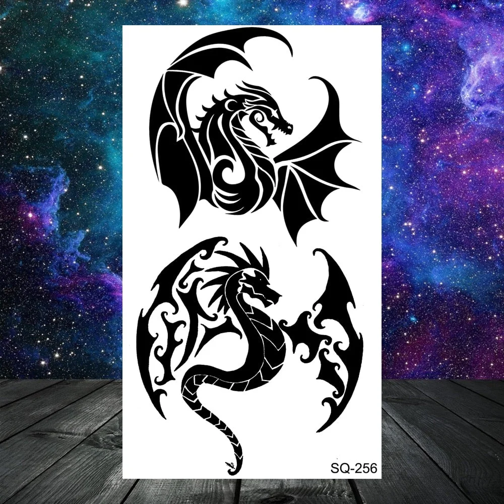 Small Skull Henna Feather Arrow Temporary Tattoos For Women Adult Kids Cross Scorpion Anchor Fake Tattoo Neck Arm Finger Tatoos