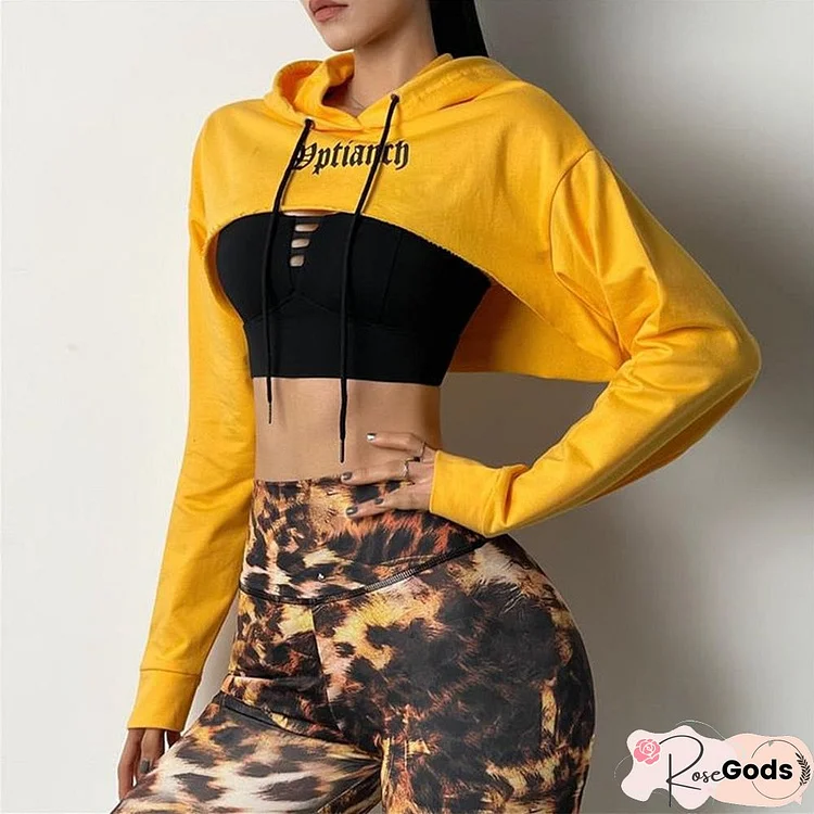 2022 Women Crop Top Sports Shirts Long Sleeve With Hat Yoga Sweatshirt Sports Fitness Gym Workout Shirts