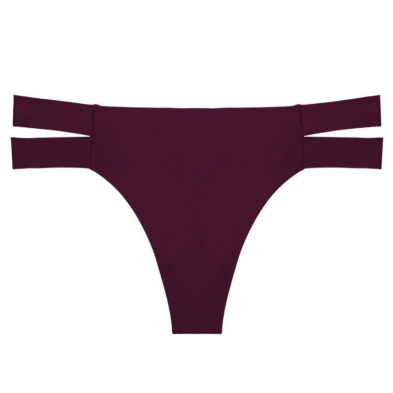 Billionm Women Sexy Panties Solid Color Thong Low Waist Slit Seamless Soft Underwear Female Breathable Intimates Lingerie Underpants
