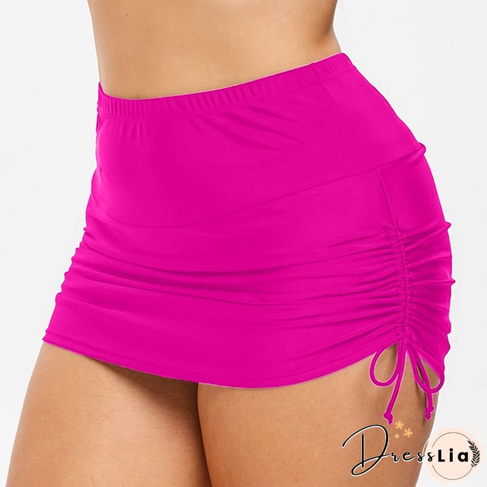 New Women S-3L Swimsuit Bottom Summer Swim Short Skirt Casual Tankini Mini Skirt Swimwear Bikini Bottoms Solid Color Short Skirts