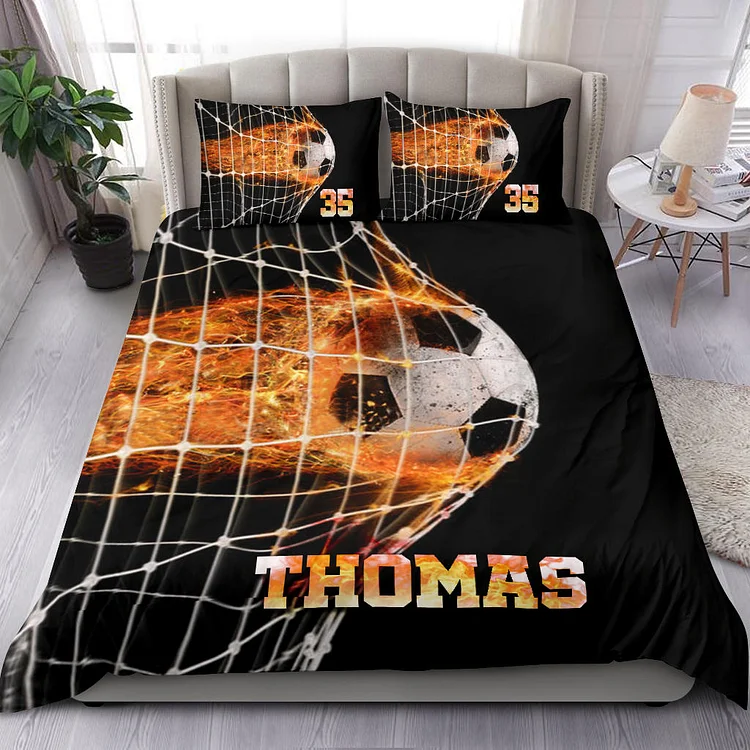 Personalized Soccer Bedding Set for Bed Room Sets | BedKid32[personalized name blankets][custom name blankets]