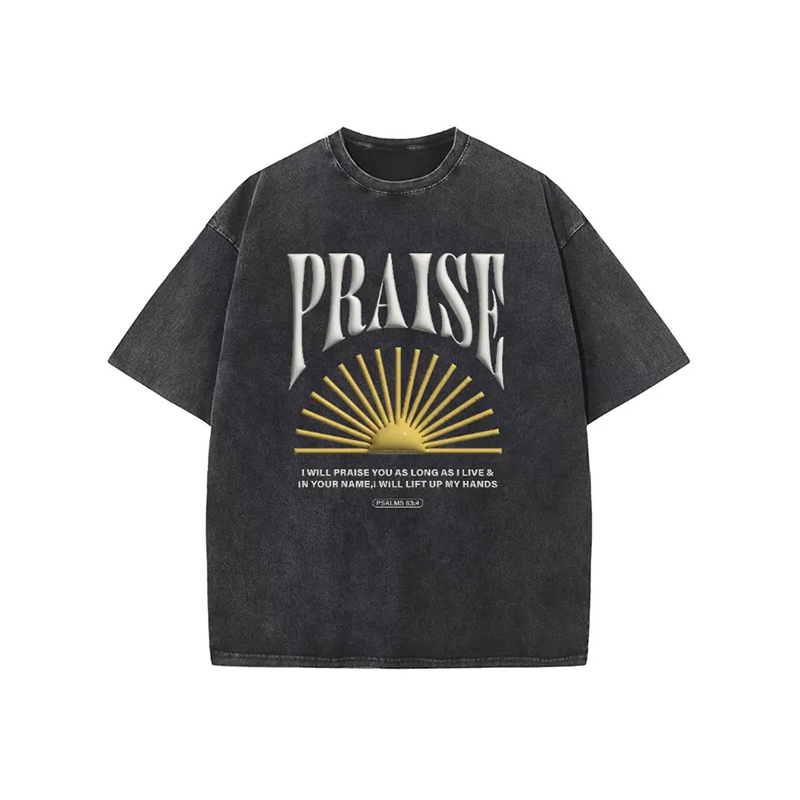 Loveciss®/ PRAISE PSAMLS 63:4 Unisex Washed Short Sleeve T-Shirt