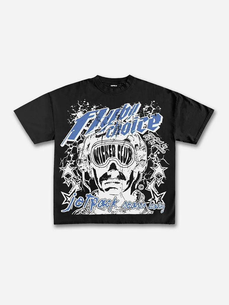 Vintage Fly By Choice Graphic 100% Cotton Short Sleeve T-Shirt