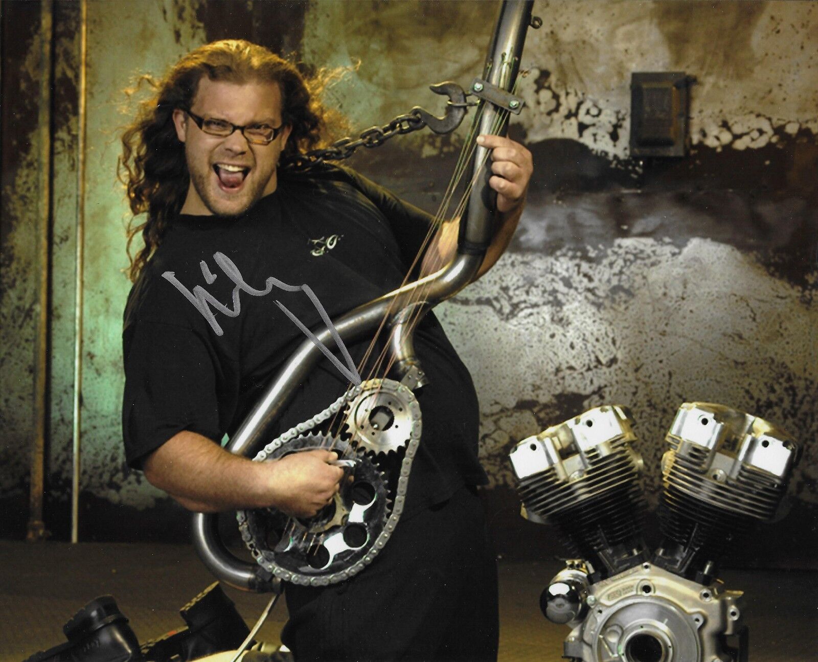 MICHAEL TEUTUL MIKEY ORANGE COUNTY CHOPPERS SIGNED AUTOGRAPH 8X10 Photo Poster painting