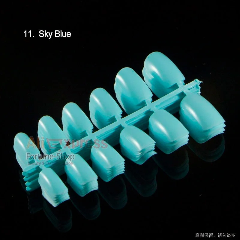 120pcs/pack 20 Colors Full Cover Nail Tips Short Design Fake Nails Square Faux Ongles Acrylic Frenc False Nails Art Tips Tools-Nail Inspo