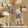 3D Wooden Diamond Art Butterfly Wall Decor Kit - DIY Sparkling Butterfly Craft for Home Decoration