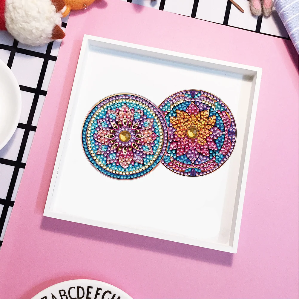 12pcs DIY Mandala Diamond Painting Magnets Refrigerator for Adult Kid Beginners