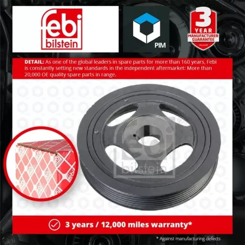 Crankshaft Pulley fits TOYOTA YARIS/VITZ KSP130 1.0 2018 on 1KR-FE Belt Febi New Parts