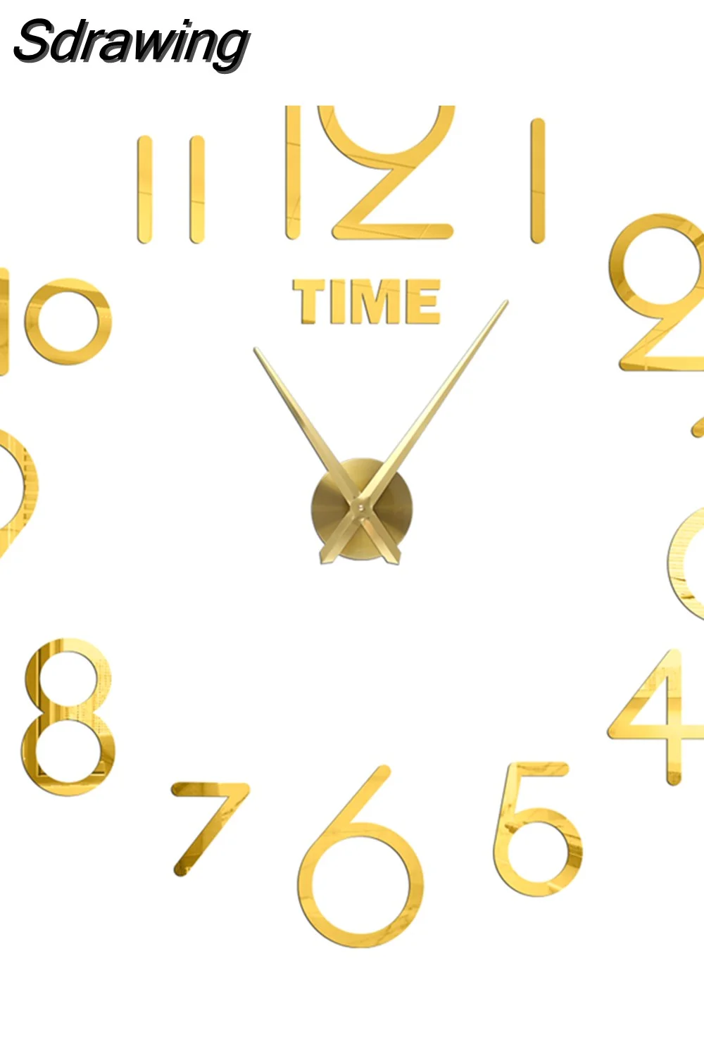 Sdrawing Wall Clock Luminous Frameless Wall Clocks DIY Digital Clock Wall Stickers Silent Clock for Home Living Room Office Wall Decor