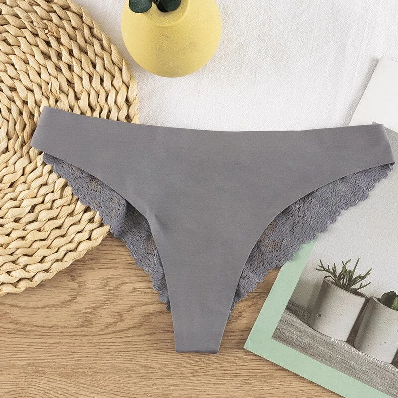 Meet&lsquo;r Woman Sexy Transparent Lace Panties Breathable Soft Seamless Lingerie Female Low-Waist Briefs Hollow Out Underpants