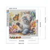 Papillon chat-perceuse ronde peinture diamant-30*30cm