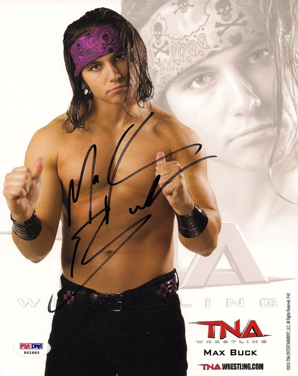 Max Buck Signed TNA Promo 8x10 Photo Poster painting PSA/DNA Matt Jackson The Young Bucks Elite