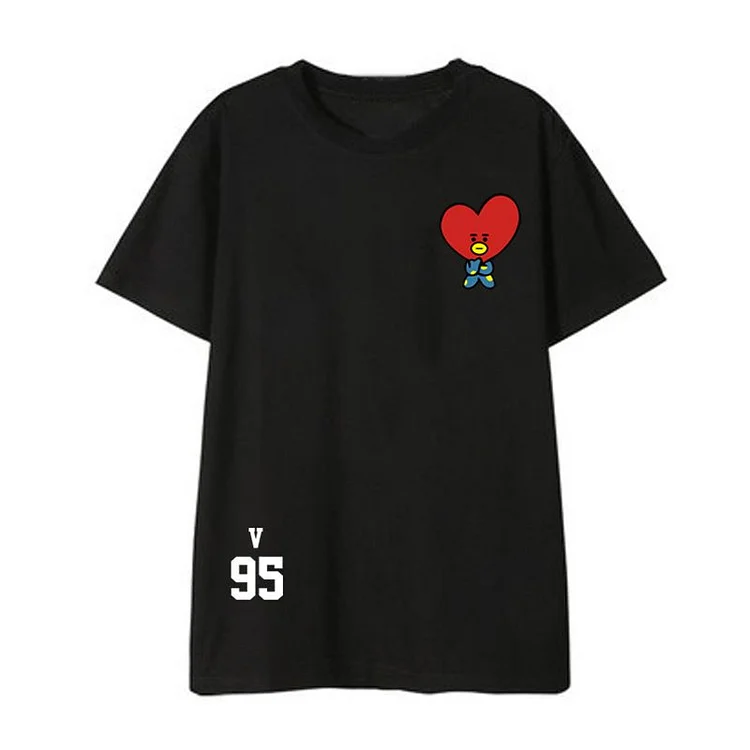 BT21 Cute Character Print T-shirt