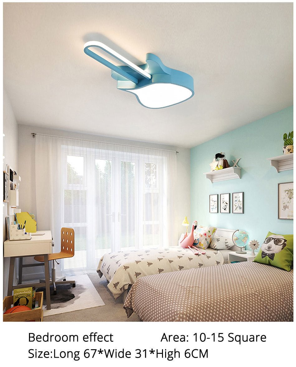 New  Pink/Blue Guitar Ceiling Lights Girl Children Room Bedroom Modern LED Lighting Surface Mount Remote Control Indoor Lamp