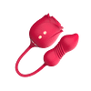Air Pulse Tapping  Clit Rose Vibrator with Thrusting Dildo