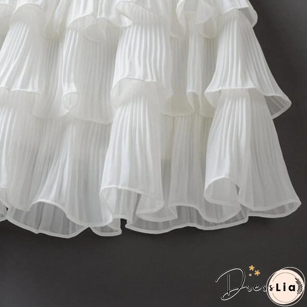 Summer Women Elasticity Waist Mini Skirt Ladies Chiffon Skirt Ladies Casual Cake Skirts Pleated Skirts-G140