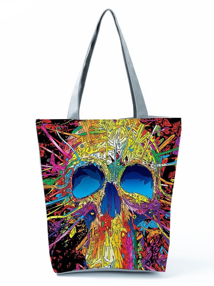 Zipped Tote Bag - Skull