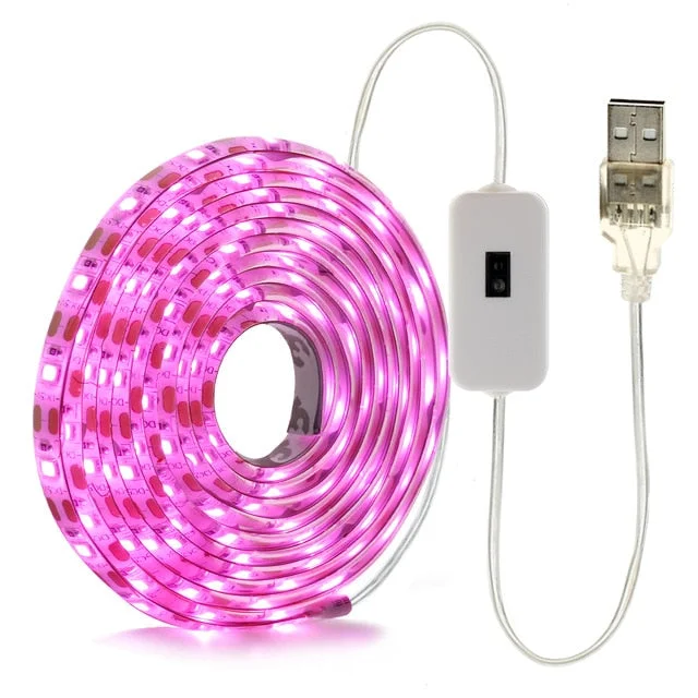 USB Phytolamps for Plants 5V LED Grow Light Strip 2835 Chip 1m 2m 3m LED Phyto Tape for Hydroponic Greenhouse Seedlings Growth