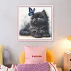 Butterfly And Black Cat-18CT Stamped Cross Stitch 25*25cm/9.84*9.84in tapestrymarket