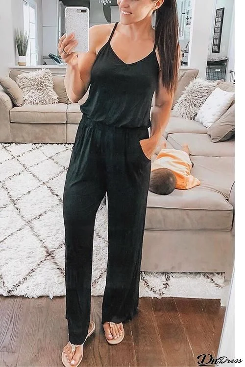 Solid Knot Slip Jumpsuit