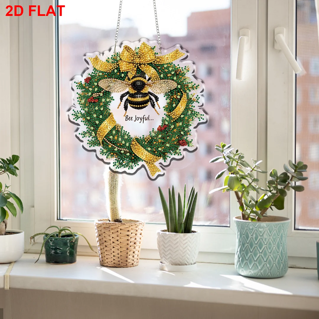Bee 2D/Flat DIY Acrylic Special Shape Hanging Diamond Art Kits Wall Door Decor