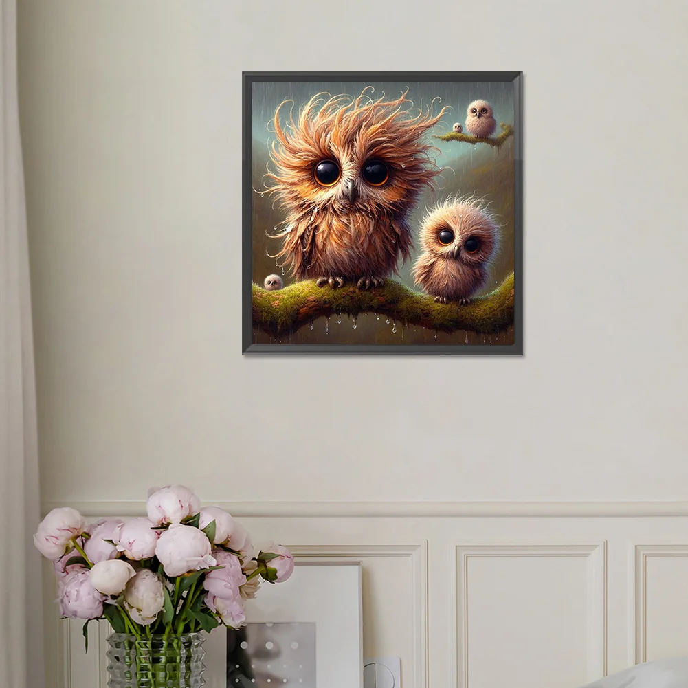 Diamond Painting - Full Square Drill - Owl(Canvas|35*35cm)
