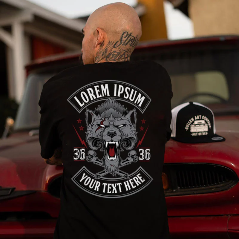 LOREM IPSUM YOUR TEXT HERE Wolf Print Men's T-shirt